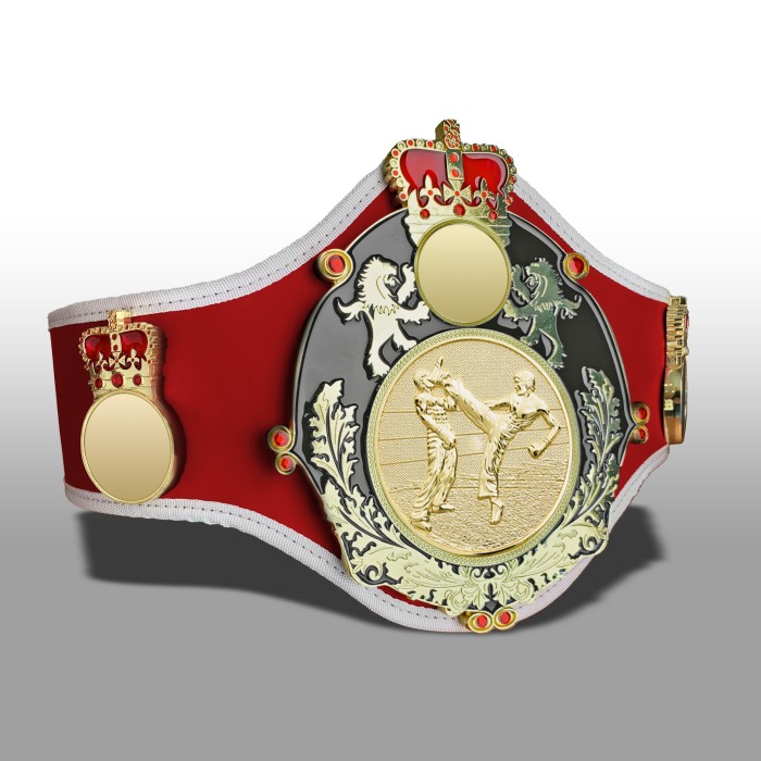 QUEENSBURY PRO LEATHER KICKBOXING CHAMPIONSHIP BELT - QUEEN/B/G/KBOG -10+ COLOURS